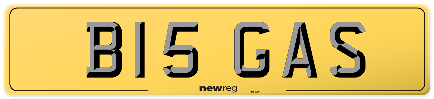 B15 GAS Rear Number Plate