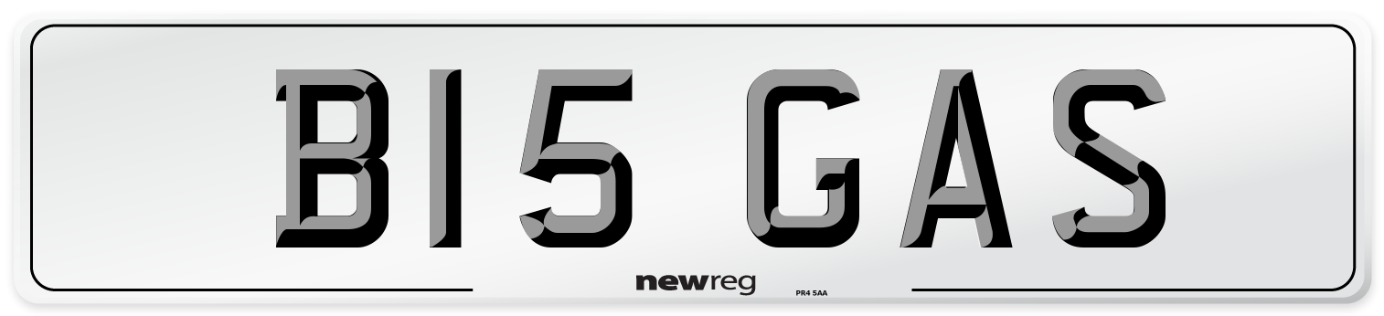 B15 GAS Front Number Plate