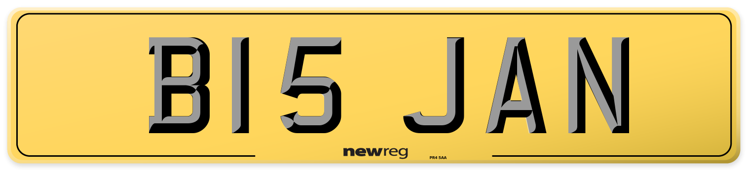 B15 JAN Rear Number Plate