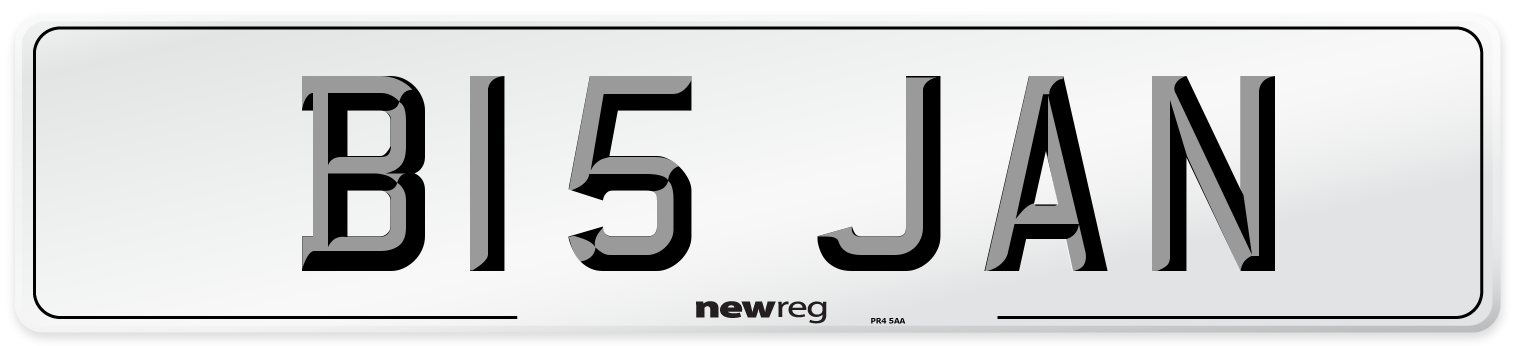 B15 JAN Front Number Plate