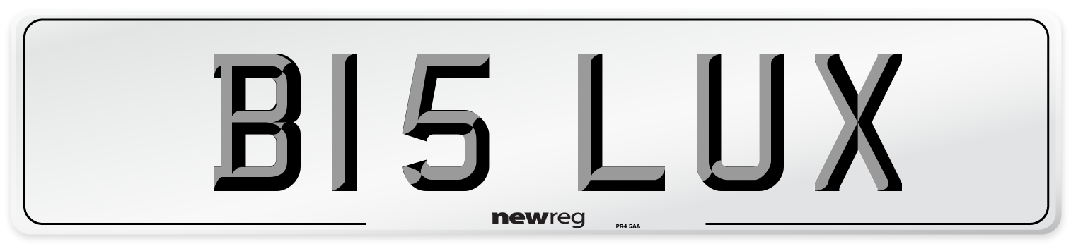 B15 LUX Front Number Plate