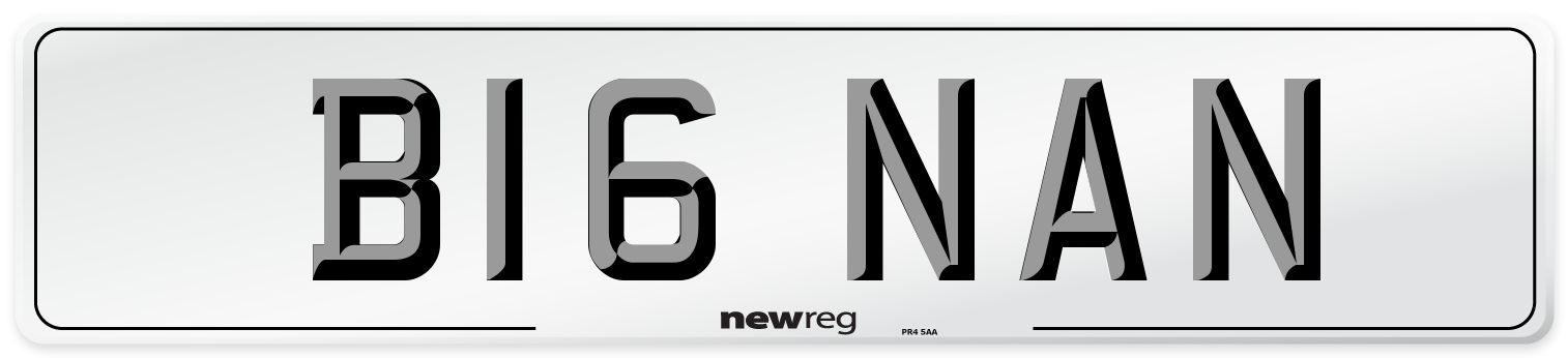 B16 NAN Front Number Plate