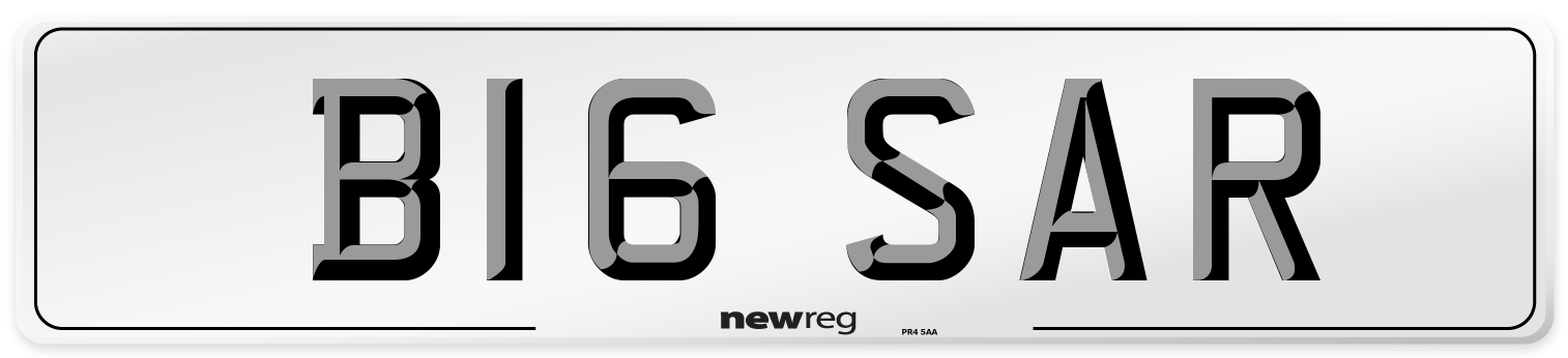 B16 SAR Front Number Plate