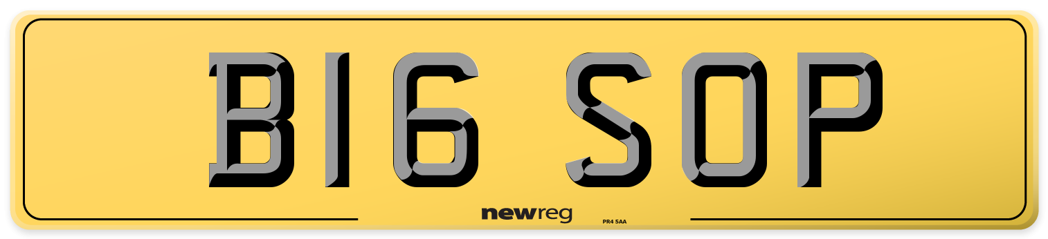 B16 SOP Rear Number Plate
