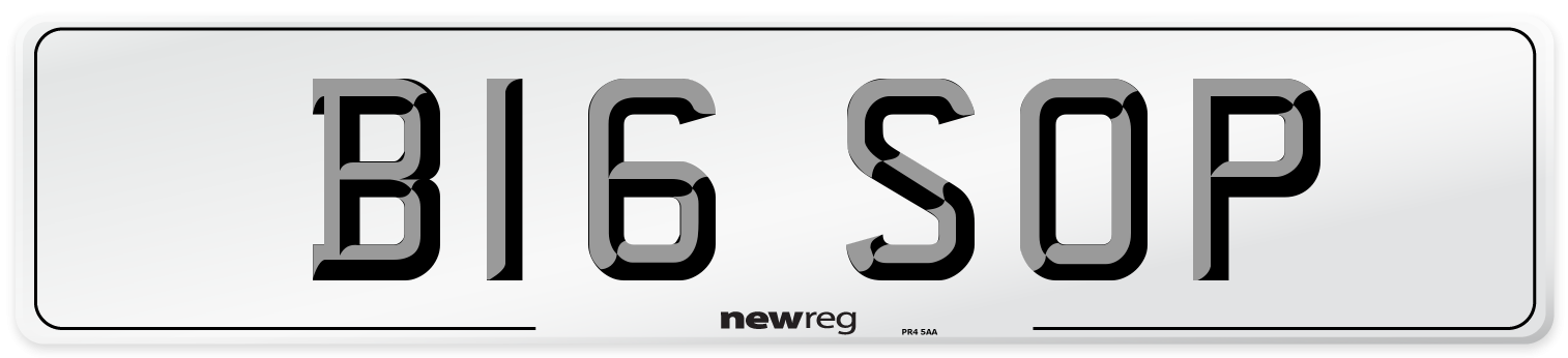 B16 SOP Front Number Plate