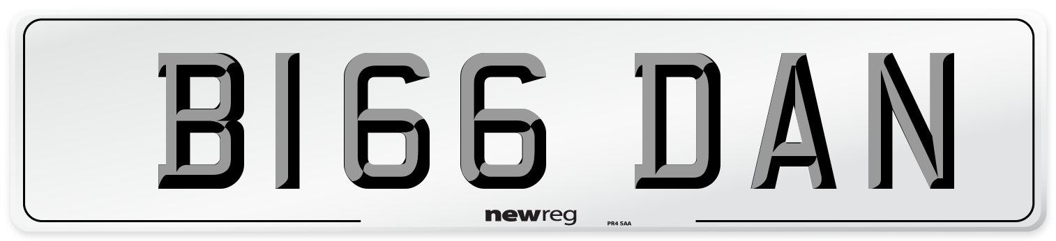 B166 DAN Front Number Plate
