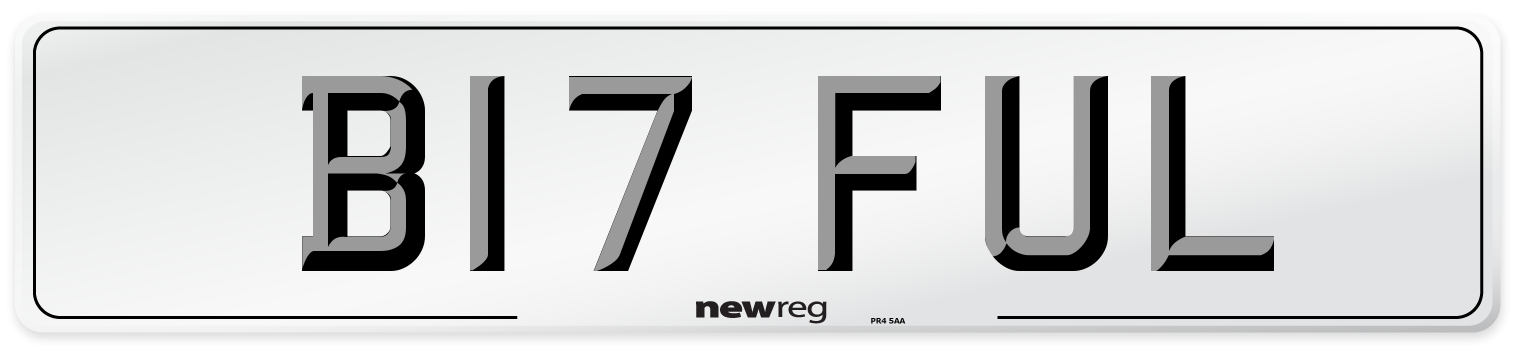 B17 FUL Front Number Plate