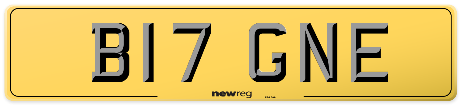 B17 GNE Rear Number Plate