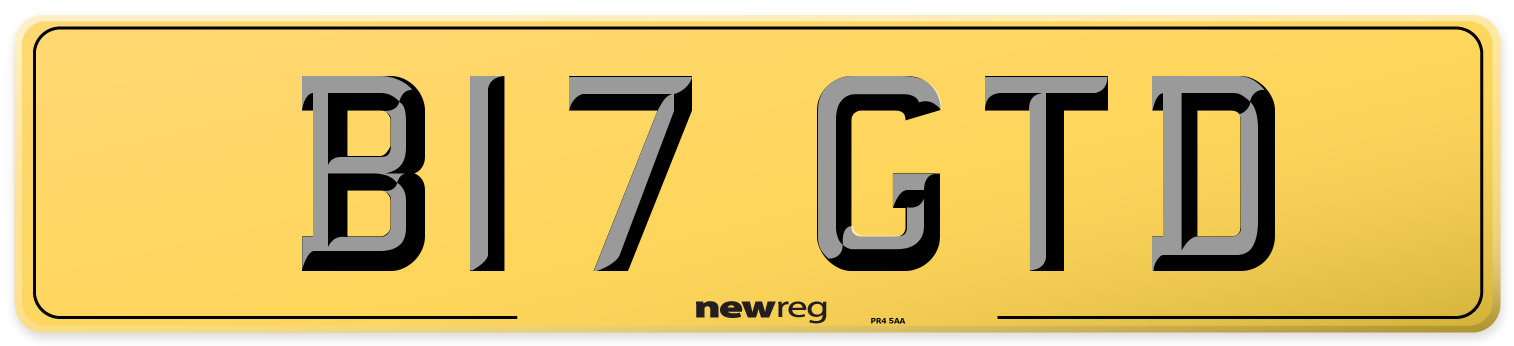 B17 GTD Rear Number Plate
