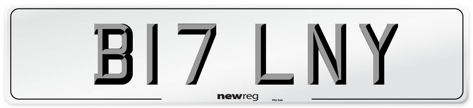 B17 LNY Front Number Plate