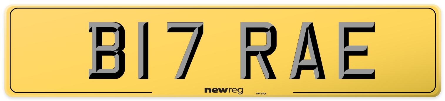 B17 RAE Rear Number Plate