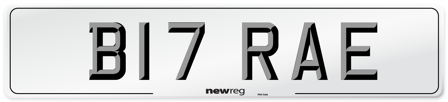 B17 RAE Front Number Plate
