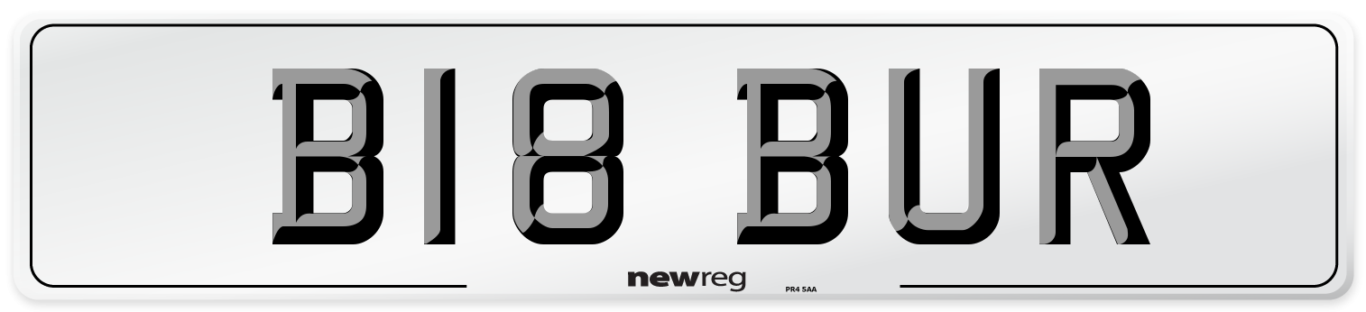 B18 BUR Front Number Plate