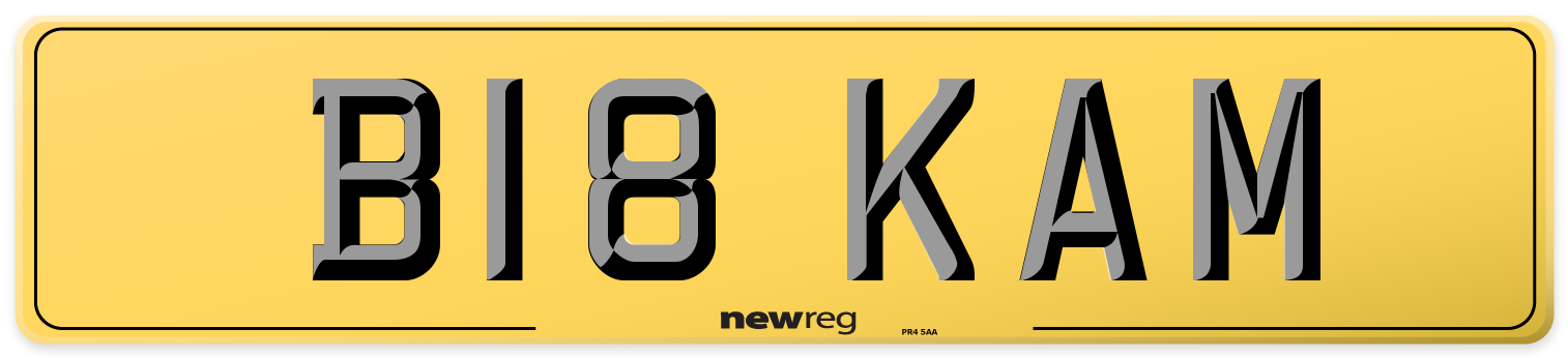 B18 KAM Rear Number Plate