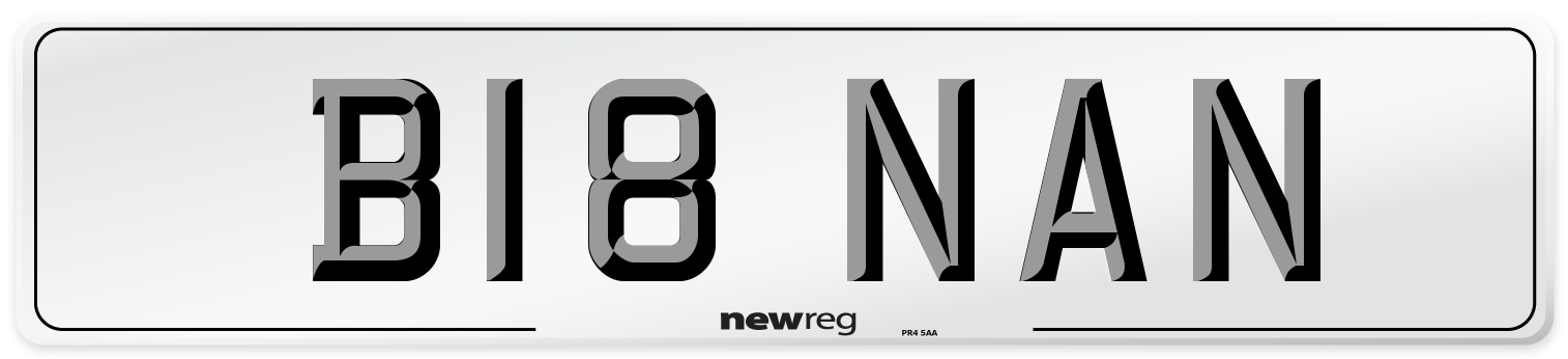 B18 NAN Front Number Plate