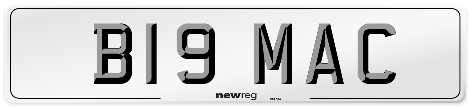 B19 MAC Front Number Plate