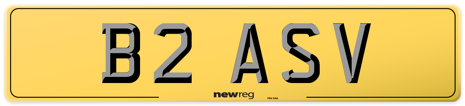 B2 ASV Rear Number Plate
