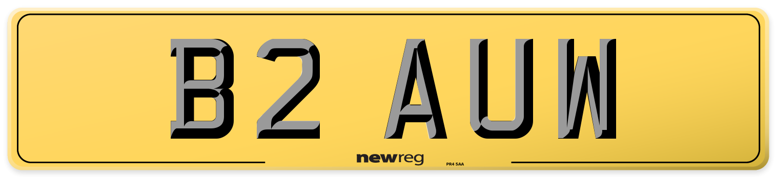 B2 AUW Rear Number Plate