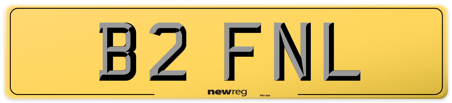B2 FNL Rear Number Plate