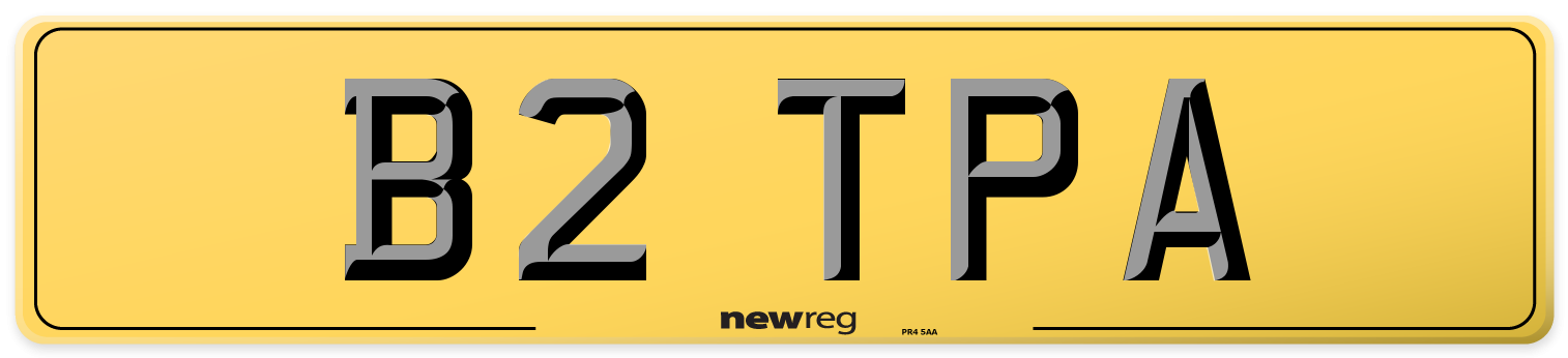 B2 TPA Rear Number Plate