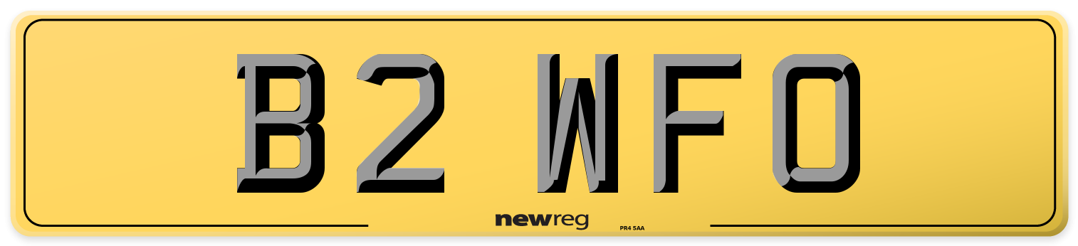 B2 WFO Rear Number Plate