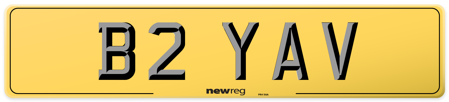 B2 YAV Rear Number Plate