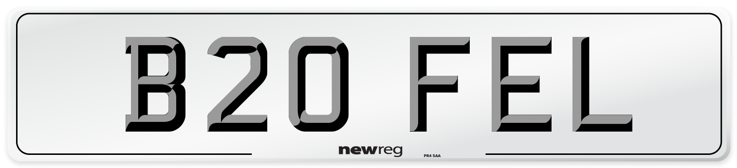 B20 FEL Front Number Plate