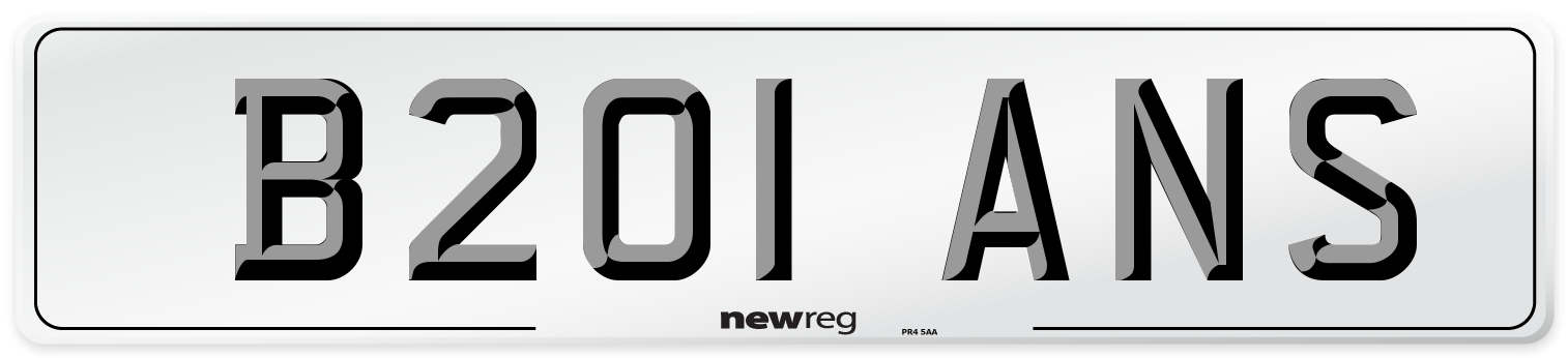 B201 ANS Front Number Plate