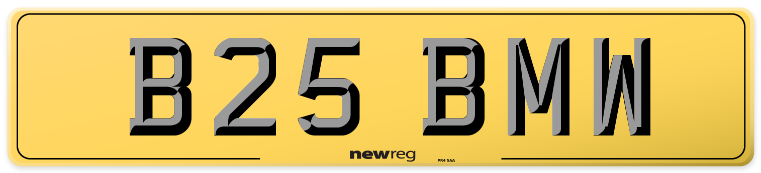 B25 BMW Rear Number Plate