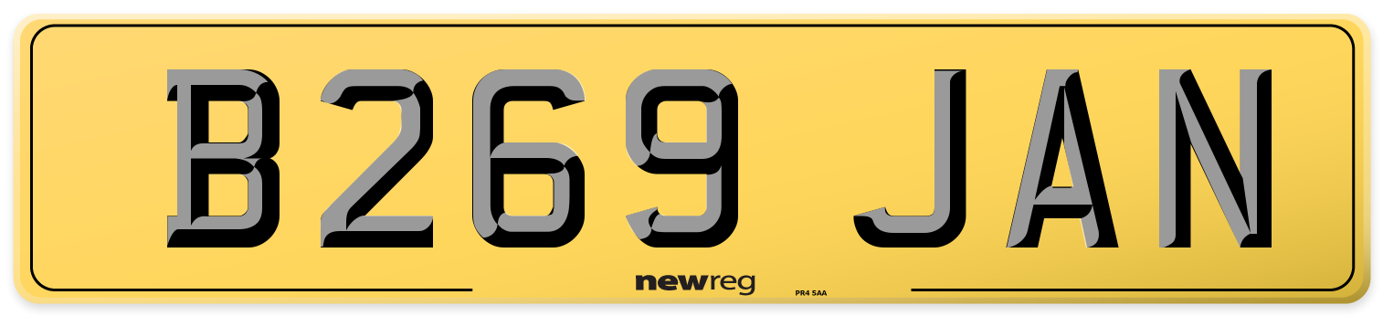 B269 JAN Rear Number Plate