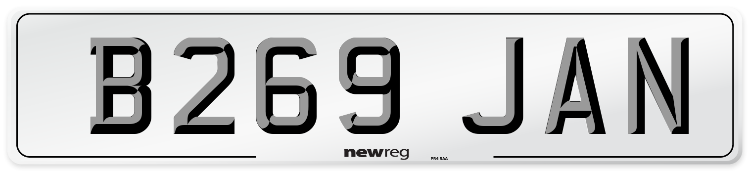 B269 JAN Front Number Plate