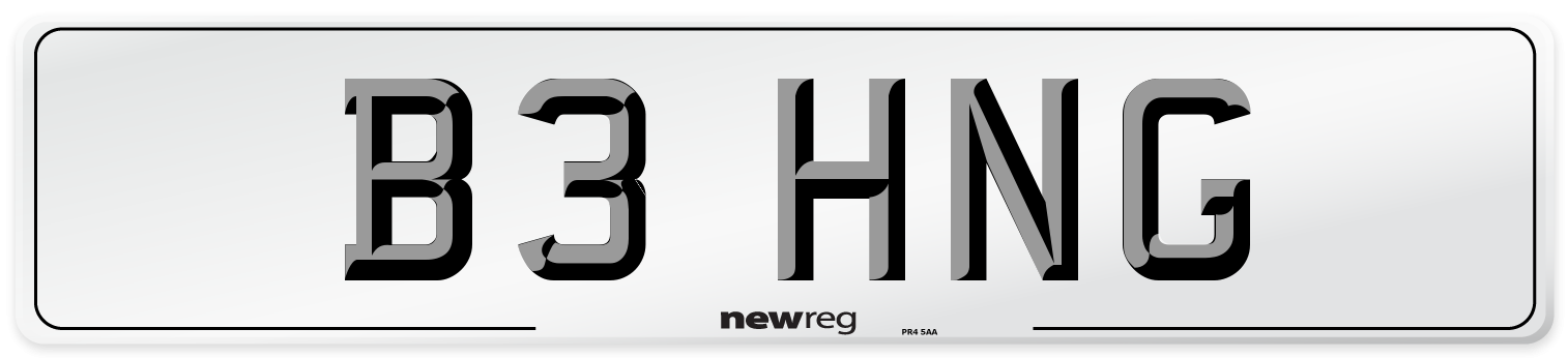 B3 HNG Front Number Plate