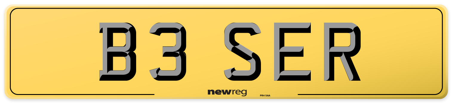 B3 SER Rear Number Plate