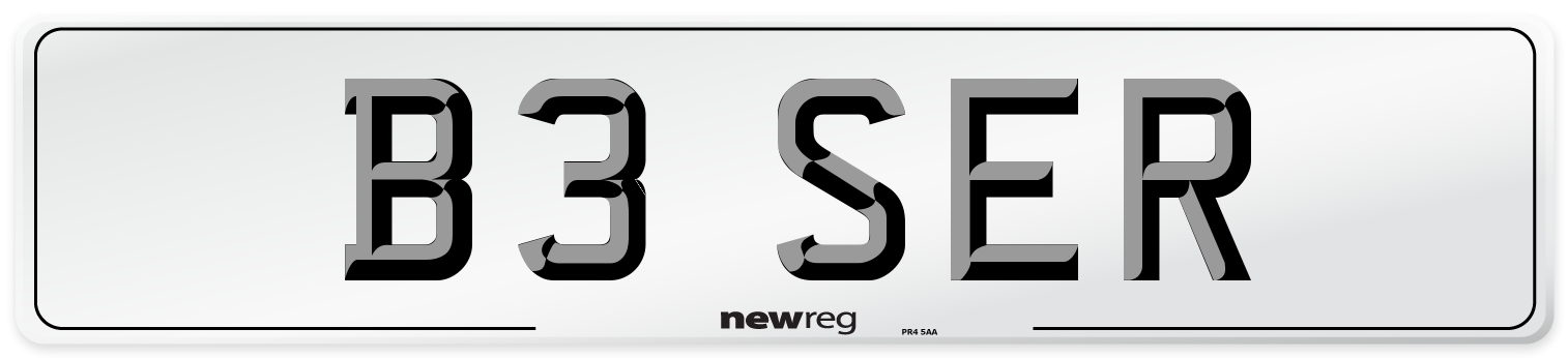B3 SER Front Number Plate