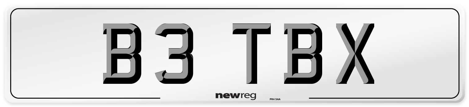 B3 TBX Front Number Plate