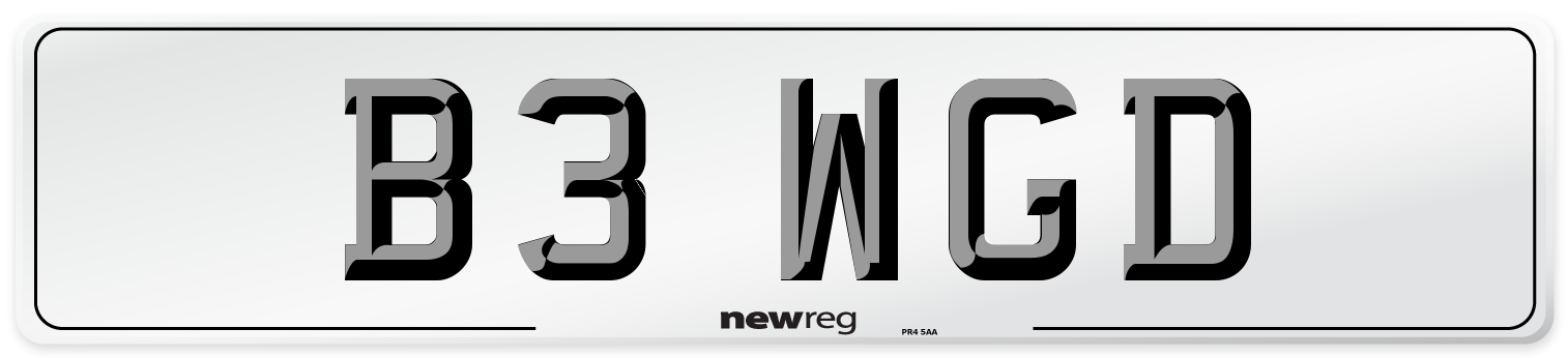 B3 WGD Front Number Plate