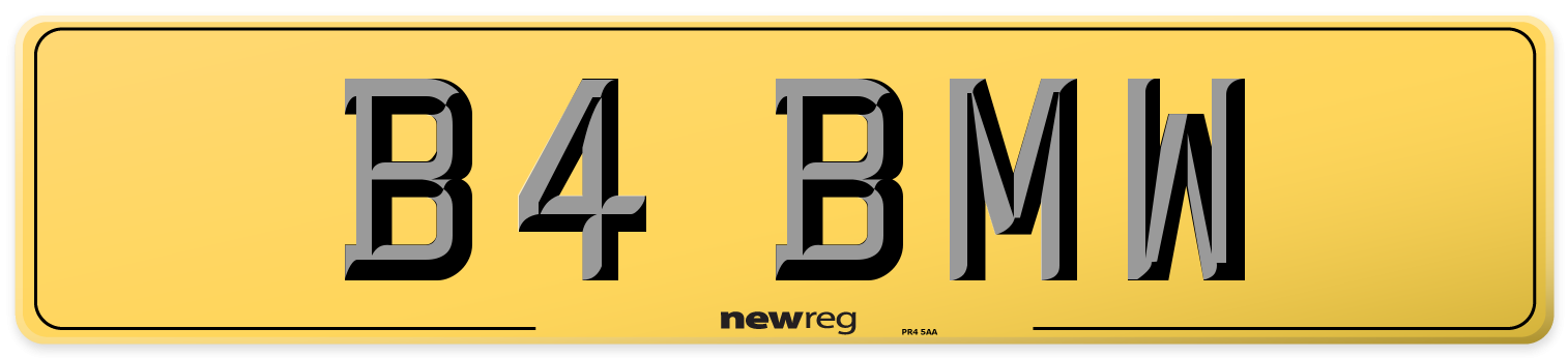 B4 BMW Rear Number Plate
