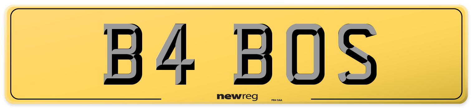 B4 BOS Rear Number Plate