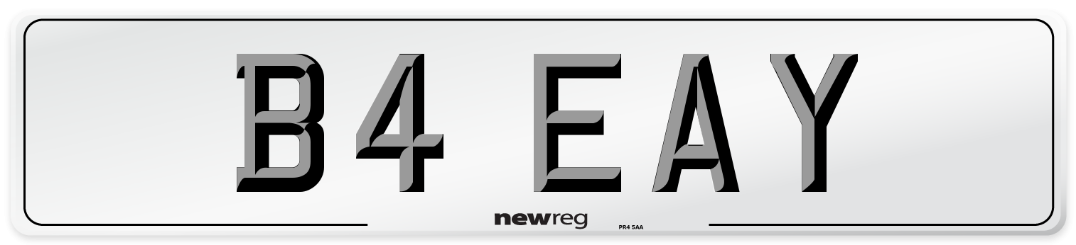 B4 EAY Front Number Plate