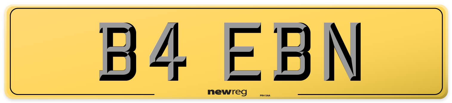 B4 EBN Rear Number Plate