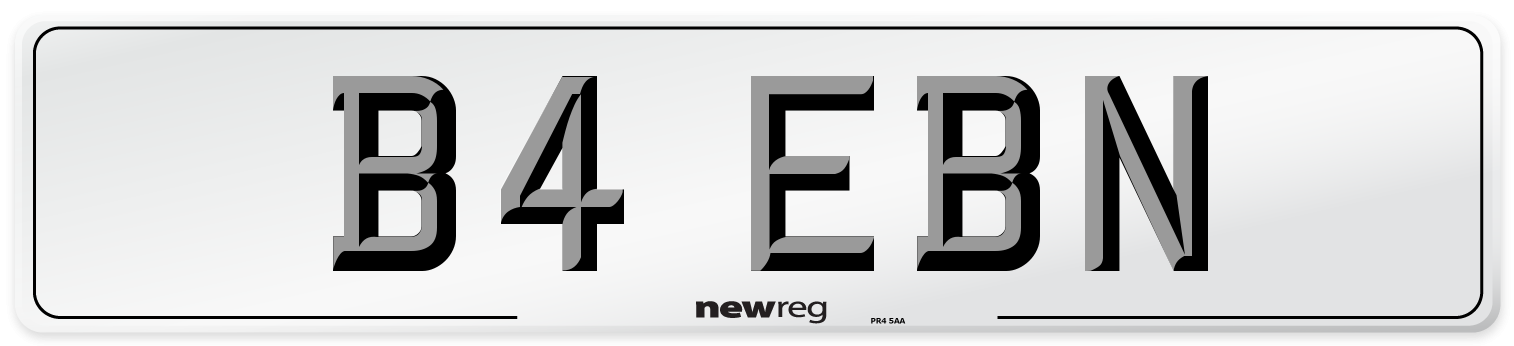 B4 EBN Front Number Plate