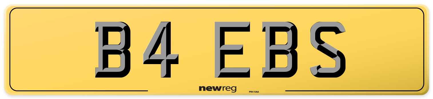 B4 EBS Rear Number Plate