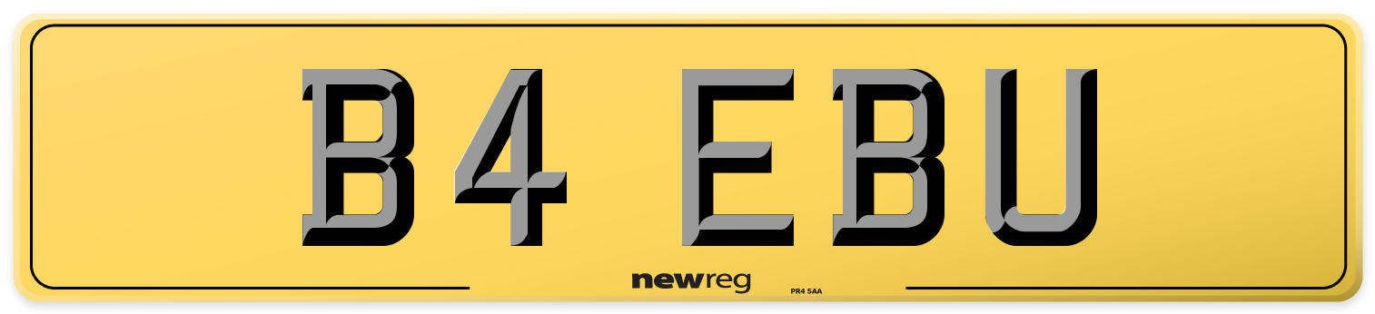 B4 EBU Rear Number Plate