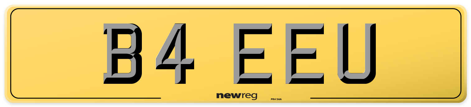 B4 EEU Rear Number Plate