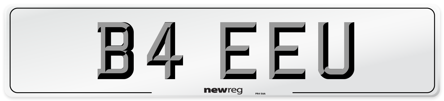 B4 EEU Front Number Plate