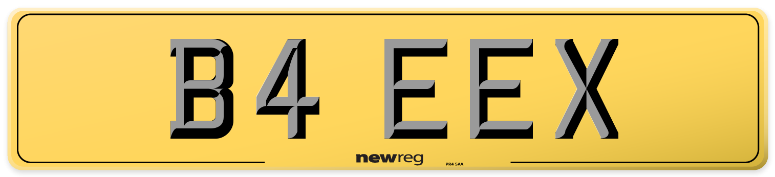 B4 EEX Rear Number Plate
