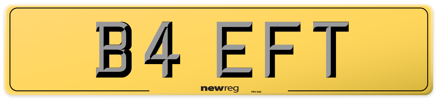 B4 EFT Rear Number Plate