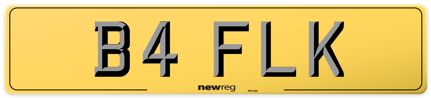 B4 FLK Rear Number Plate