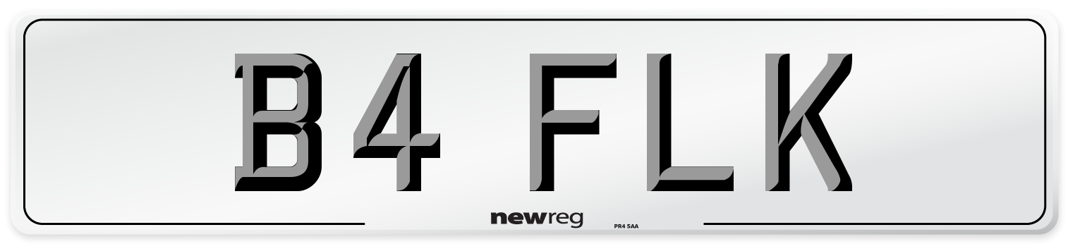 B4 FLK Front Number Plate
