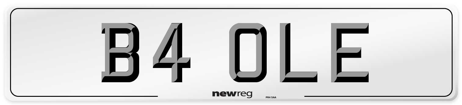 B4 OLE Front Number Plate